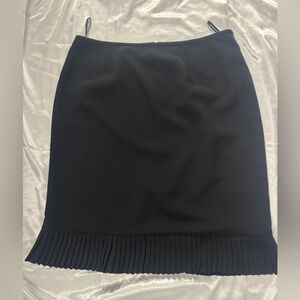Le Suit Black Pencil Skirt with Pleated Hem